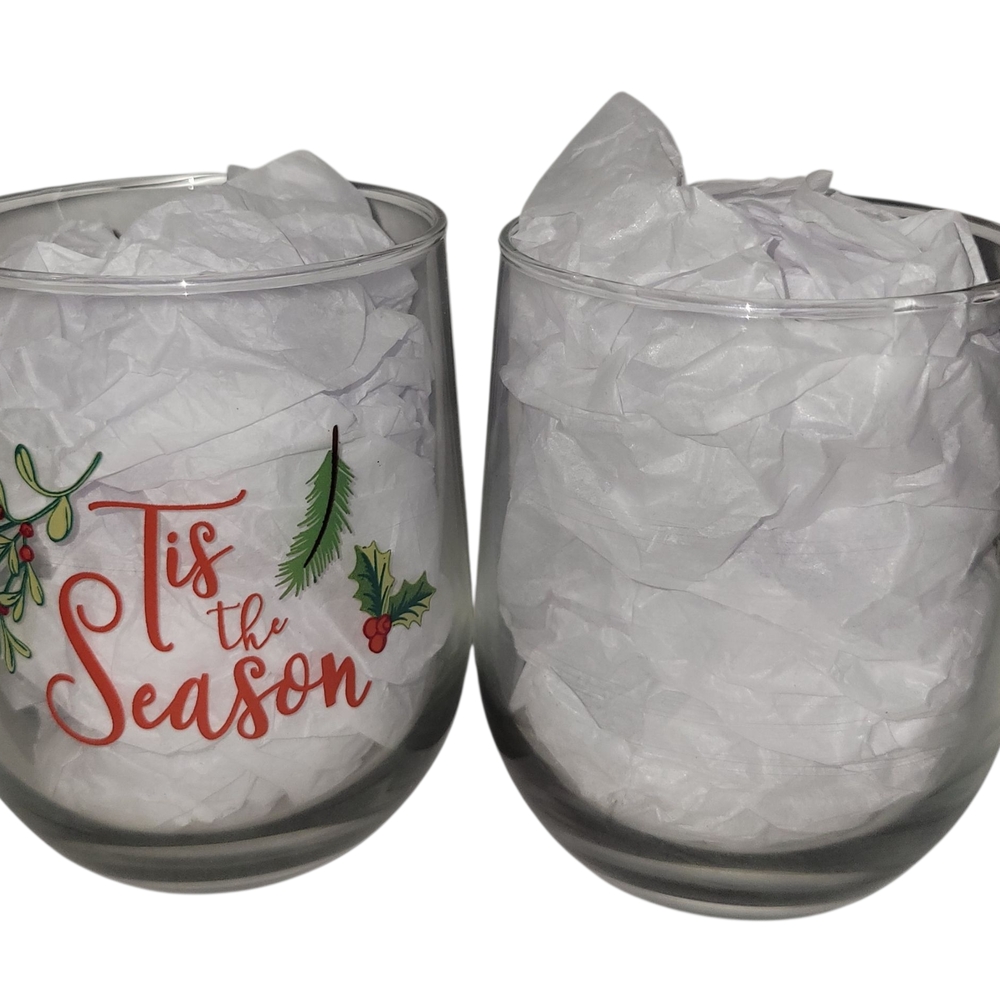 2 Piece Stemless Wine Glasses (Tis The Season) - Picture 2 of 2